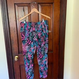 Lilly Pulitzer Pink and Blue Floral Cropped Pants